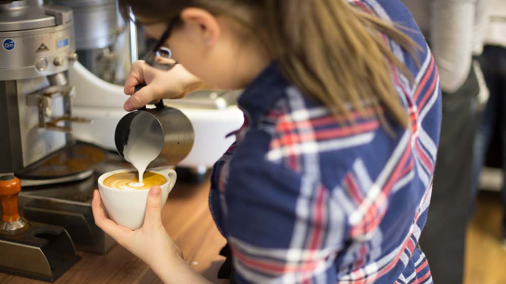 Milk pouring